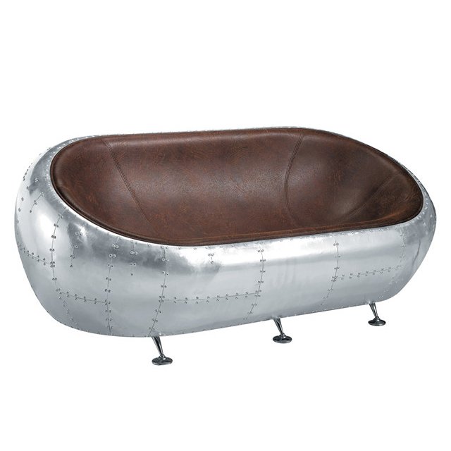 Диван Canape Egg Aviator sofa Алюминий Коричневый Диван Canape Egg Aviator sofa Алюминий Коричневый в Орле | Loft Concept