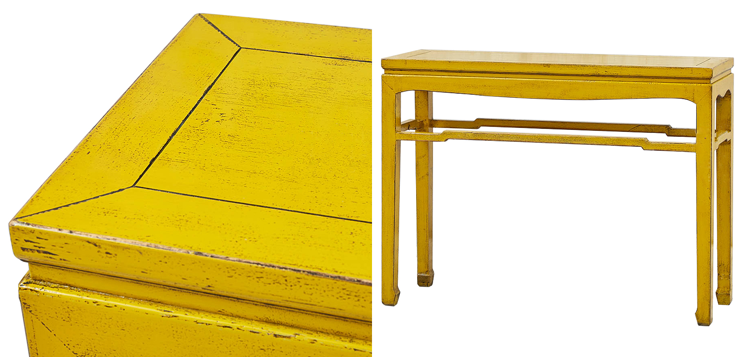 Консоль в китайском стиле из массива сосны Yellow Chinese Collection Console - фото