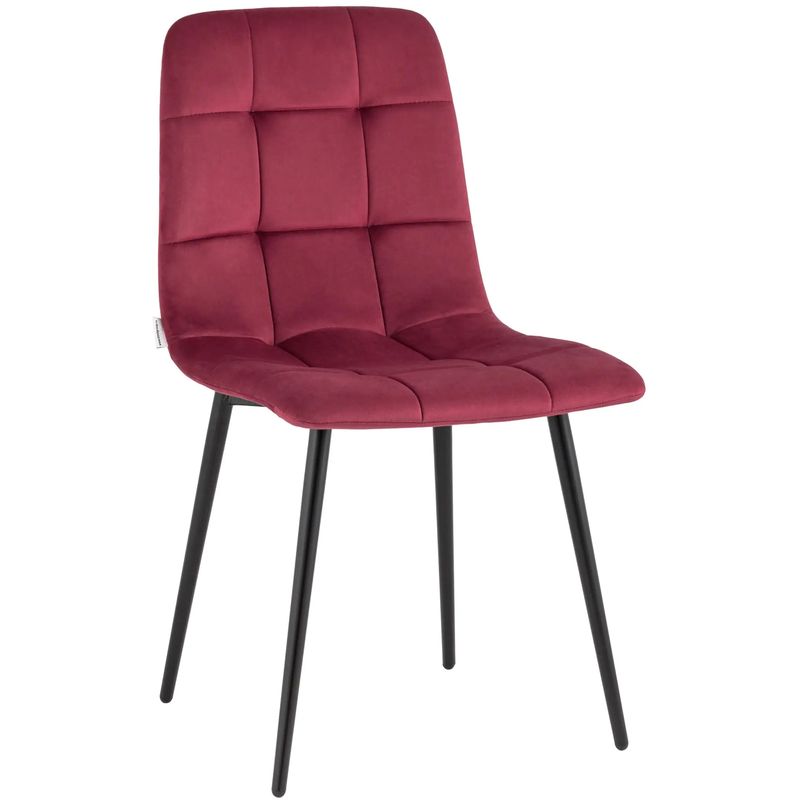 Стул NANCY Chair Малиновый Велюр Малиновый (Crimson) Черный в Орле | Loft Concept 