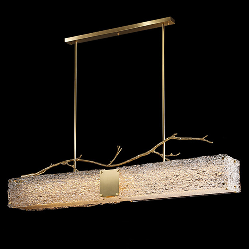 Линейная люстра Golden Branch Glass Chandelier Золотой Прозрачное Стекло Линейная люстра Golden Branch Glass Chandelier Золотой Прозрачное Стекло в Орле | Loft Concept