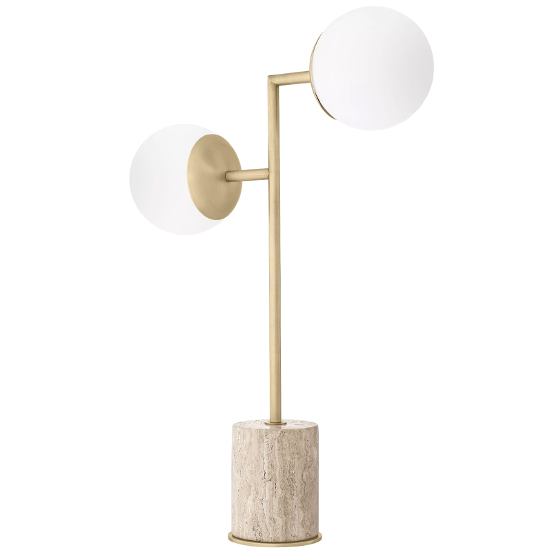Настольная лампа Eichholtz Table Lamp Zanotta Бежево-серый Латунь Белый Настольная лампа Eichholtz Table Lamp Zanotta Бежево-серый Латунь Белый в Орле | Loft Concept