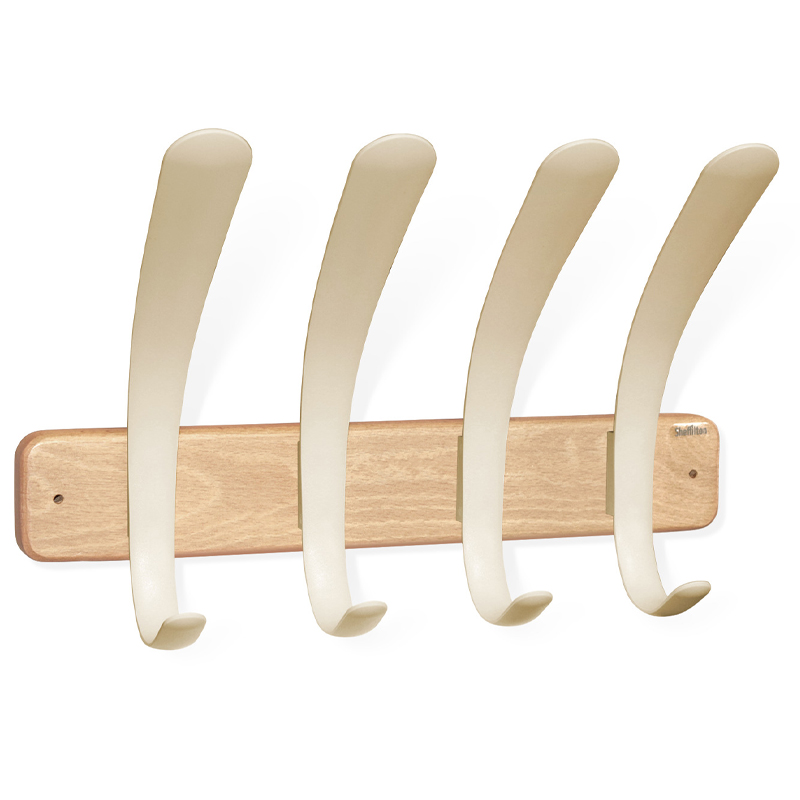 Вешалка настенная с 4-мя бежевыми крючками из пластика Curves Hangers Древесина Бежевый Вешалка настенная с 4-мя бежевыми крючками из пластика Curves Hangers Древесина Бежевый в Орле | Loft Concept