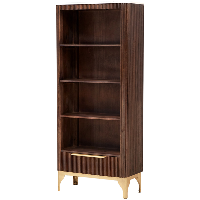 Стеллаж Emmett Wood Rack Коричневый Латунь Белый Стеллаж Emmett Wood Rack Коричневый Латунь Белый в Орле | Loft Concept