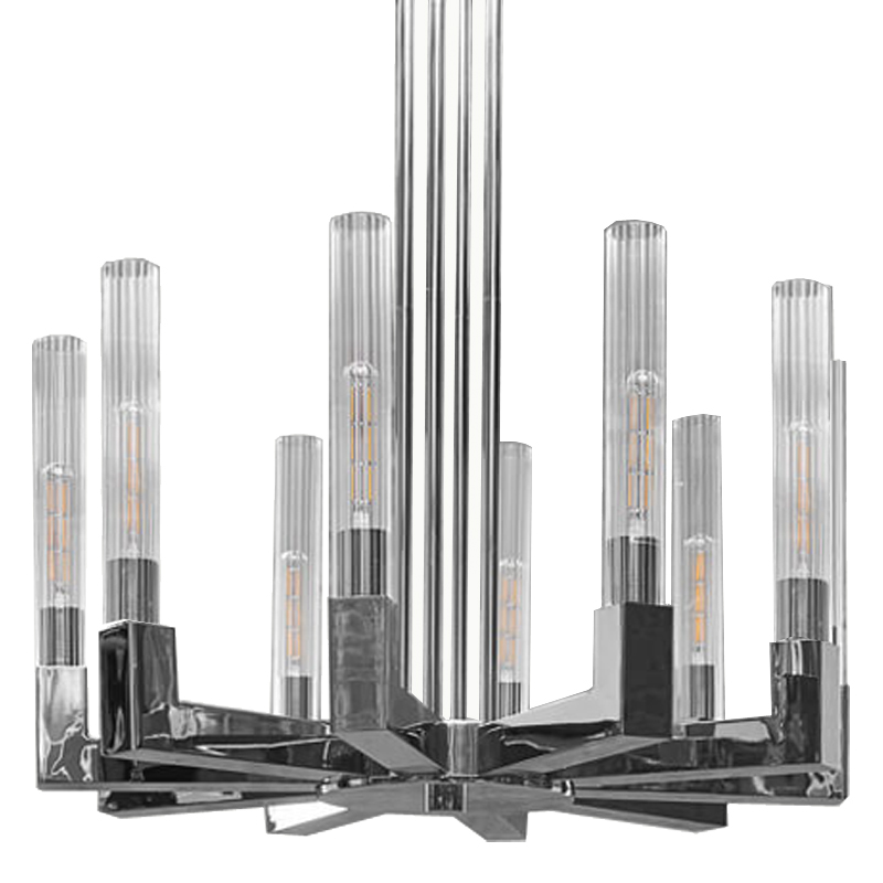 Люстра RH CANELLE Round Chandelier 10 Modern Chrome Хром Люстра RH CANELLE Round Chandelier 10 Modern Chrome Хром в Орле | Loft Concept