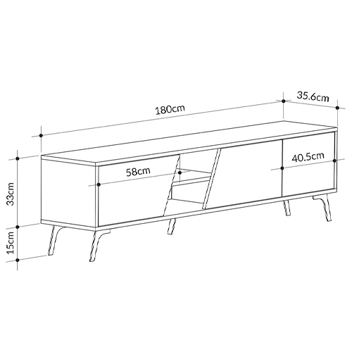 ТВ-тумба с 3-мя дверцами и полками Grey Albe TV Stand в Орле