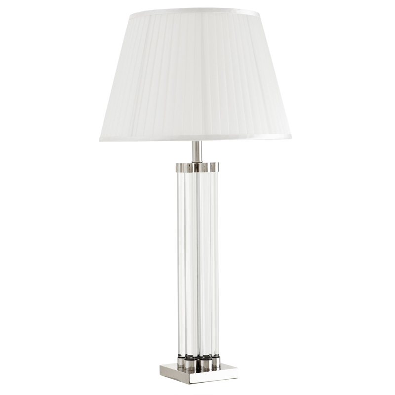 Настольная лампа Eichholtz Table Lamp Longchamp Прозрачный Белый Никель Настольная лампа Eichholtz Table Lamp Longchamp Прозрачный Белый Никель в Орле | Loft Concept