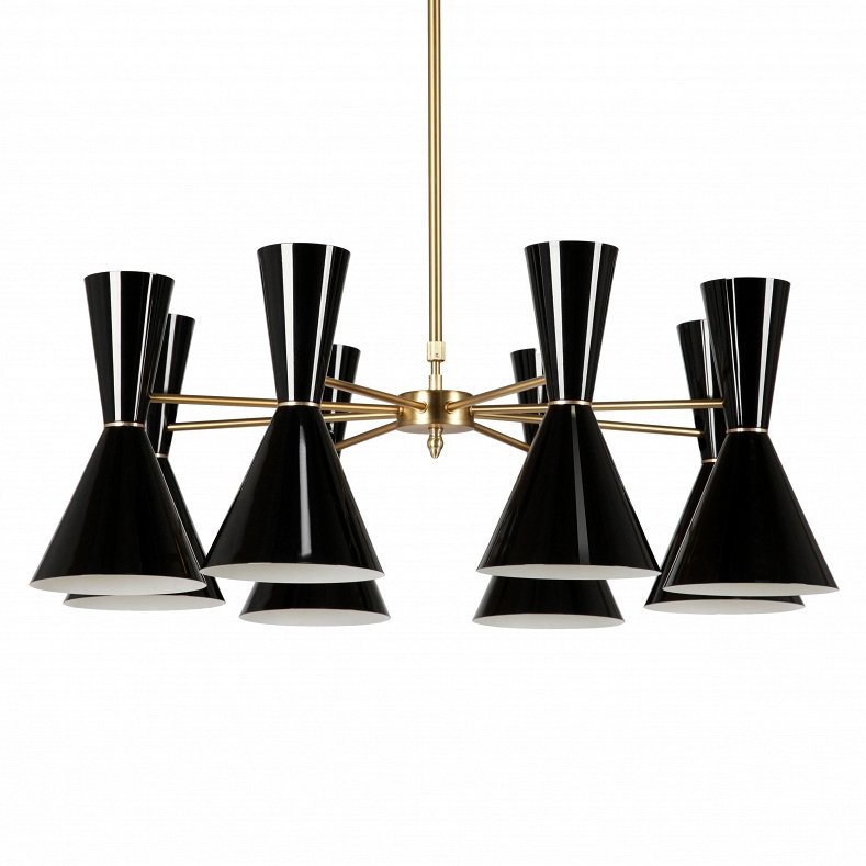 Люстра CAIRO Chandelier 8 Arm black Черный Латунь Люстра CAIRO Chandelier 8 Arm black Черный Латунь в Орле | Loft Concept
