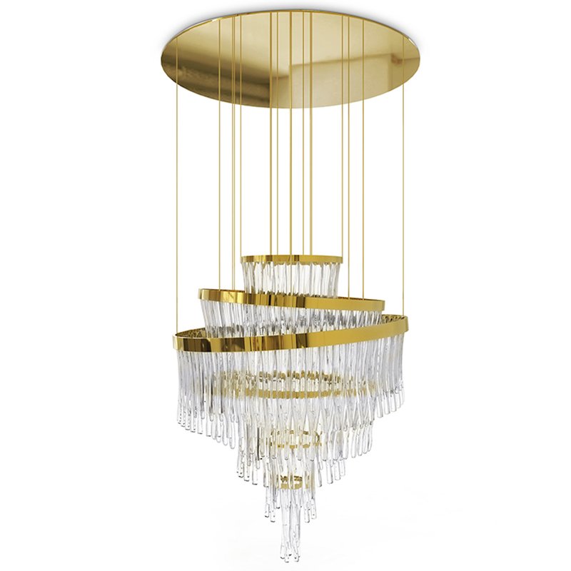 Люстра Luxxu Babel Chandelier Глянцевое золото Прозрачное Стекло в Орле | Loft Concept 