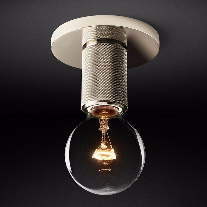 Потолочный светильник RH Utilitaire Socket Flushmount Silver Никель Потолочный светильник RH Utilitaire Socket Flushmount Silver Никель в Орле | Loft Concept