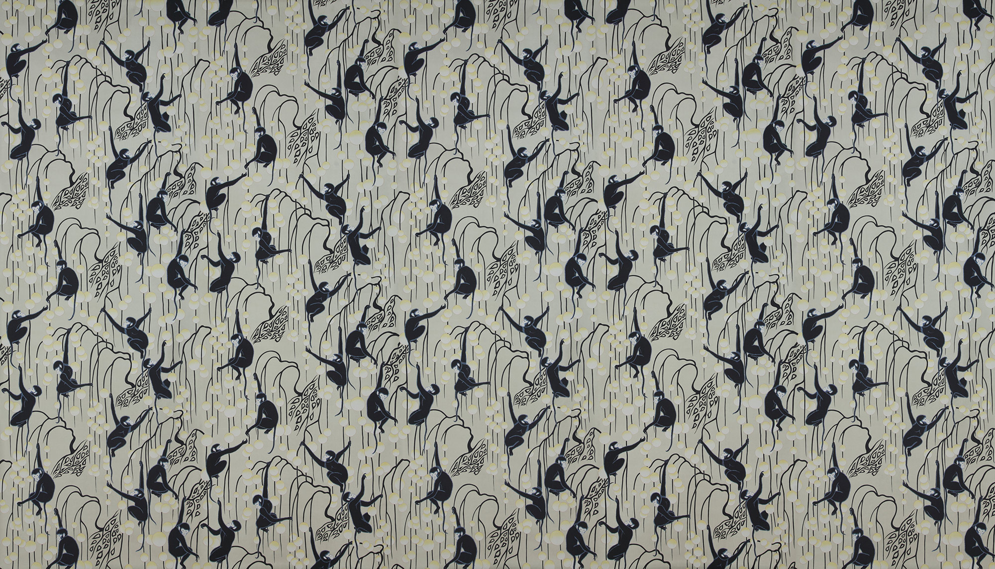 Обои ручная роспись Deco Monkeys Terracotta on Icefield dyed silk Обои ручная роспись Deco Monkeys Terracotta on Icefield dyed silk - постер Loft-Concept в Орле