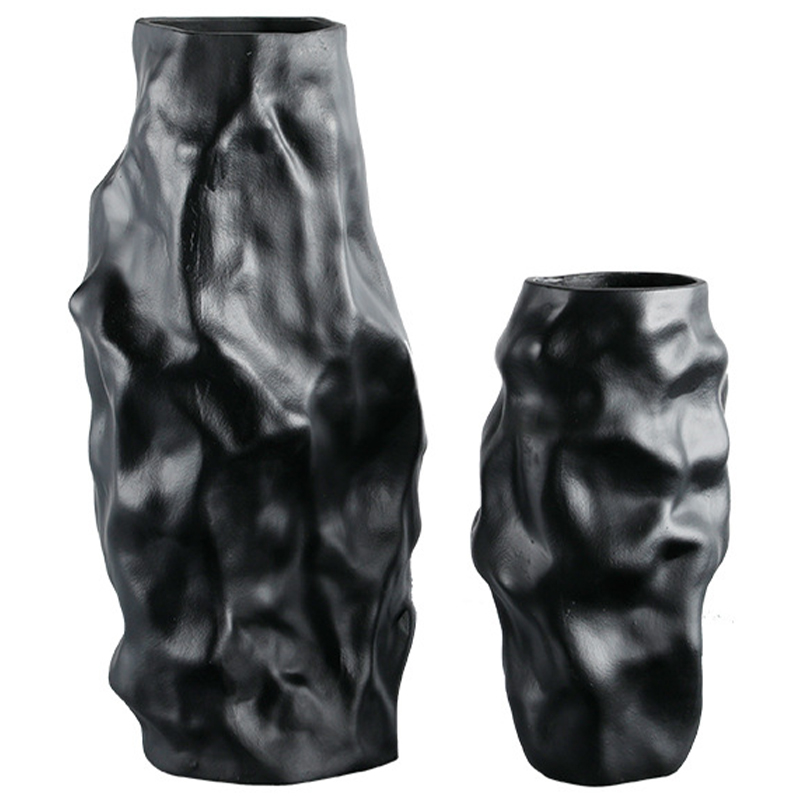 Ваза Crumpled Black Vase Черный Ваза Crumpled Black Vase Черный в Орле | Loft Concept