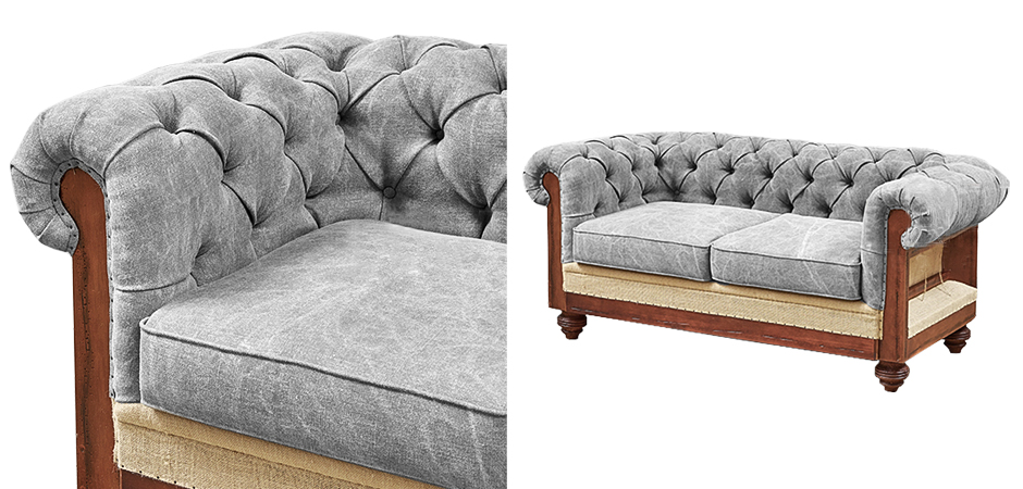 Диван Deconstructed Chesterfield Sofa double Gray Диван Deconstructed Chesterfield Sofa double Gray - Loft-Concept в Орле