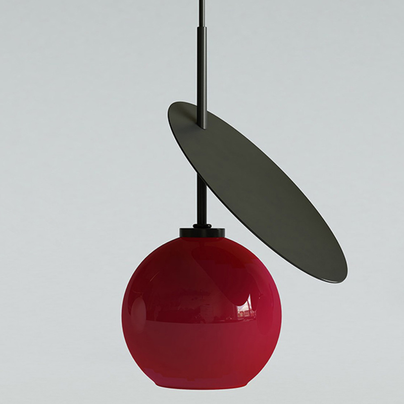 Подвесной светильник Cherry Pendant One Red Черный Красный в Орле | Loft Concept 