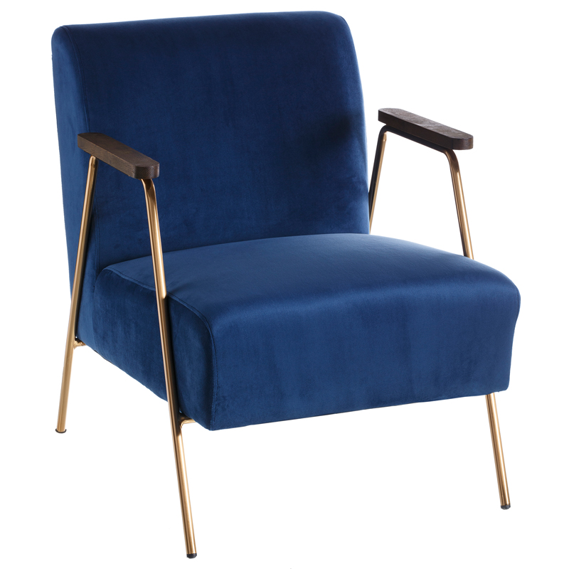 Кресло Domitila Armchair blue Синий Золотой Коричневый Кресло Domitila Armchair blue Синий Золотой Коричневый в Орле | Loft Concept