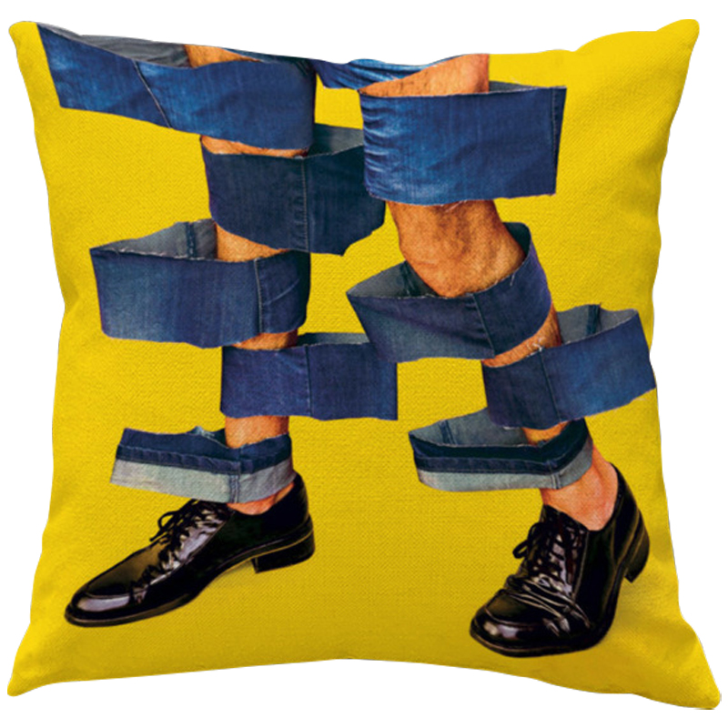 Декоративная подушка Seletti Cushion Jeans Желтый Синий Черный Декоративная подушка Seletti Cushion Jeans Желтый Синий Черный в Орле | Loft Concept