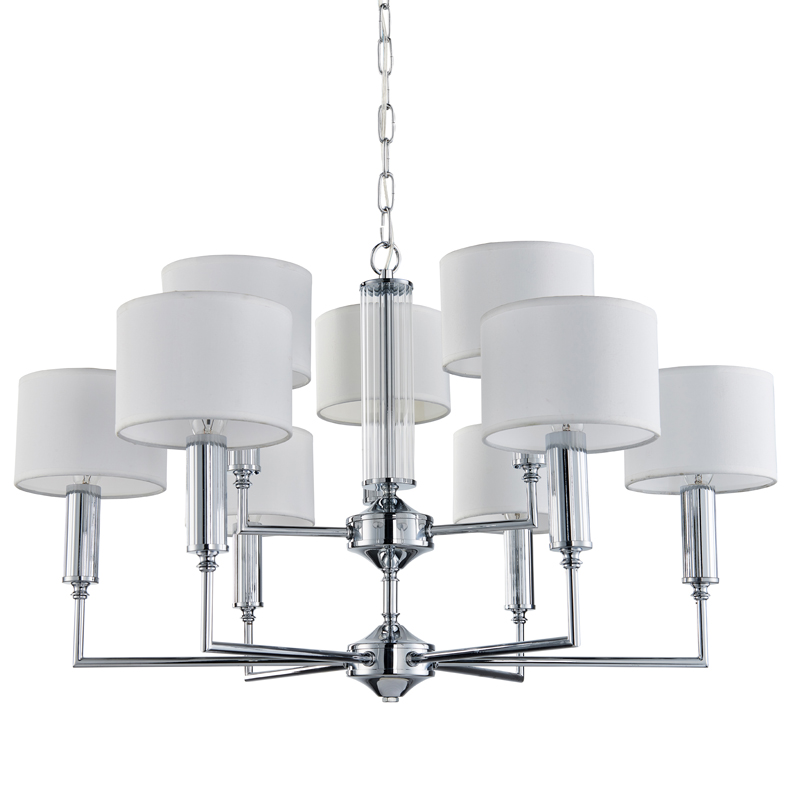 Люстра Laurent Chandelier white 71 Хром Белый Прозрачный Люстра Laurent Chandelier white 71 Хром Белый Прозрачный в Орле | Loft Concept