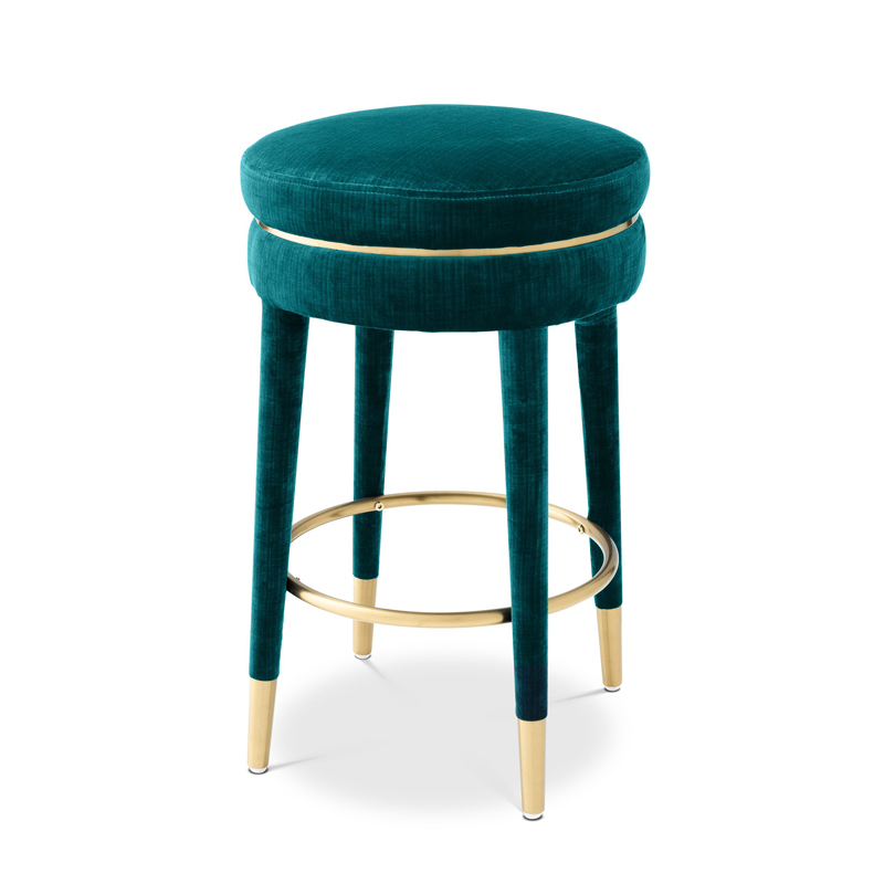 Полубарный стул Eichholtz Counter Stool Parisian blue Бирюзовый Латунь Полубарный стул Eichholtz Counter Stool Parisian blue Бирюзовый Латунь в Орле | Loft Concept