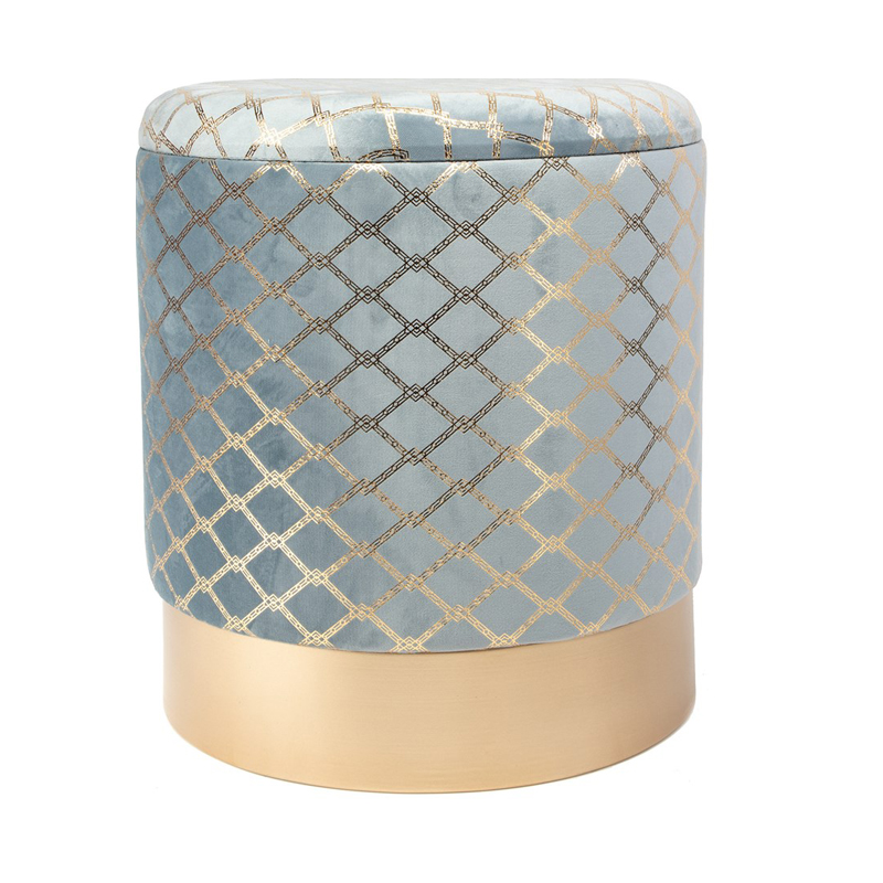 Пуф PUF Upholstery Gold Mesh голубой Голубой Золотой Пуф PUF Upholstery Gold Mesh голубой Голубой Золотой в Орле | Loft Concept