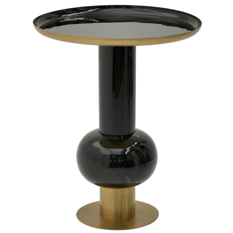 Круглый металлический приставной стол Calem Side Table Gold Black Золотой Черный Круглый металлический приставной стол Calem Side Table Gold Black Золотой Черный в Орле | Loft Concept