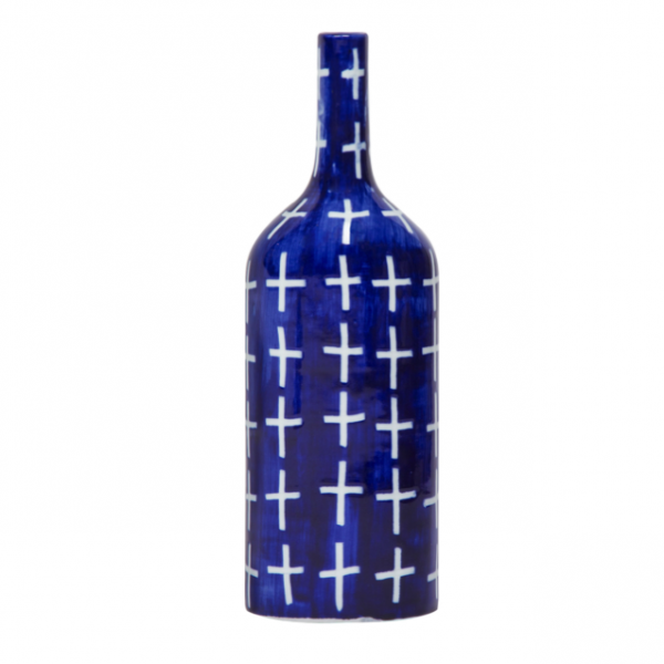 Ваза blue & white ornament Blue Bottle Синий Белый Ваза blue & white ornament Blue Bottle Синий Белый в Орле | Loft Concept