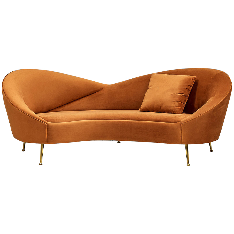 Диван Prudence Orange Sofa Оранжевый Золотой Диван Prudence Orange Sofa Оранжевый Золотой в Орле | Loft Concept