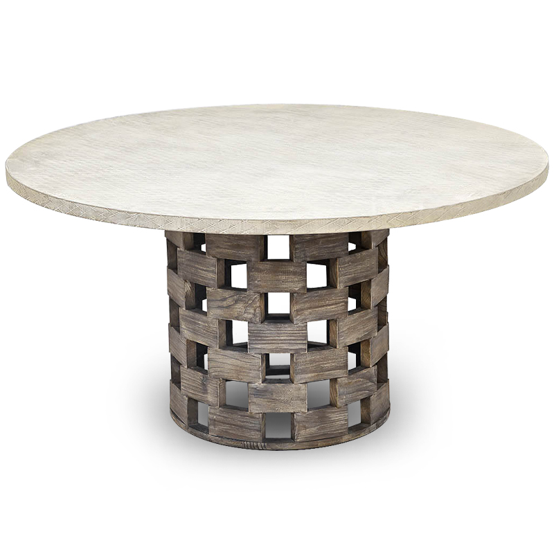 Обеденный стол Wicker Bricks Table Коричневый винтаж Молочный Обеденный стол Wicker Bricks Table Коричневый винтаж Молочный в Орле | Loft Concept