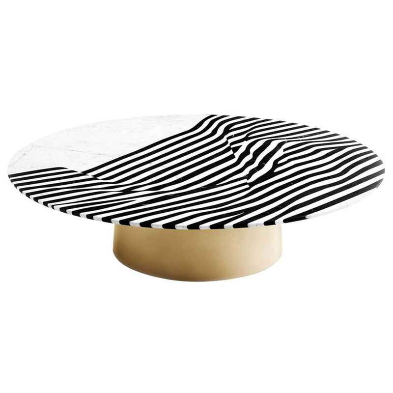 Кофейный стол Stein Marble Coffee Table Черно-белый Латунь Кофейный стол Stein Marble Coffee Table Черно-белый Латунь в Орле | Loft Concept