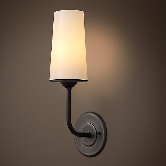 Бра RH MODERN TAPER SCONCE Glass Shade Графит Черный в Орле | Loft Concept 
