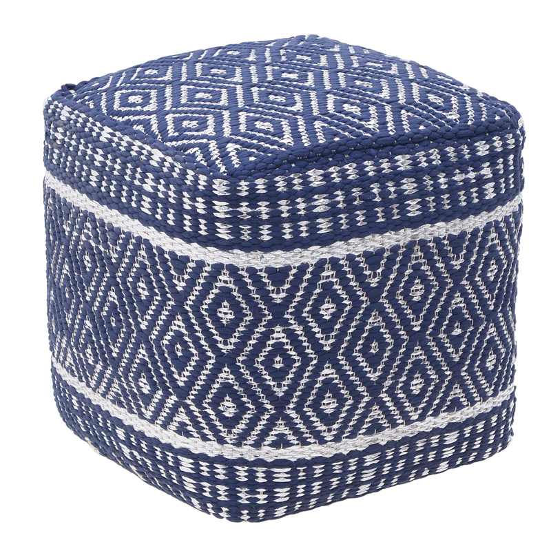 Пуф Rhombuses Kelim Ornament Pouf Синий Белый Пуф Rhombuses Kelim Ornament Pouf Синий Белый в Орле | Loft Concept
