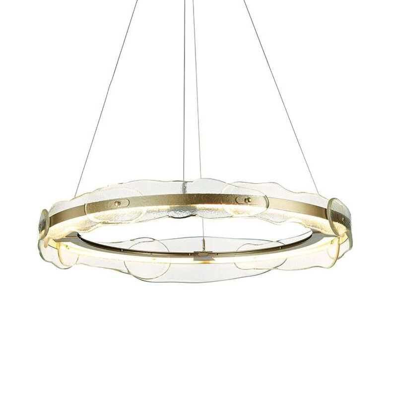 Люстра Ring horizontal glass chandelier Прозрачный Латунь Люстра Ring horizontal glass chandelier Прозрачный Латунь в Орле | Loft Concept