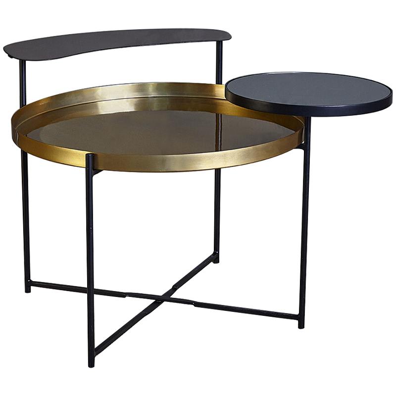 Кофейный стол Rena Round Coffee Table Латунь Черный Кофейный стол Rena Round Coffee Table Латунь Черный в Орле | Loft Concept