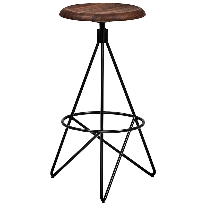 Барный стул Star Loft Stool Черный Коричневый Барный стул Star Loft Stool Черный Коричневый в Орле | Loft Concept