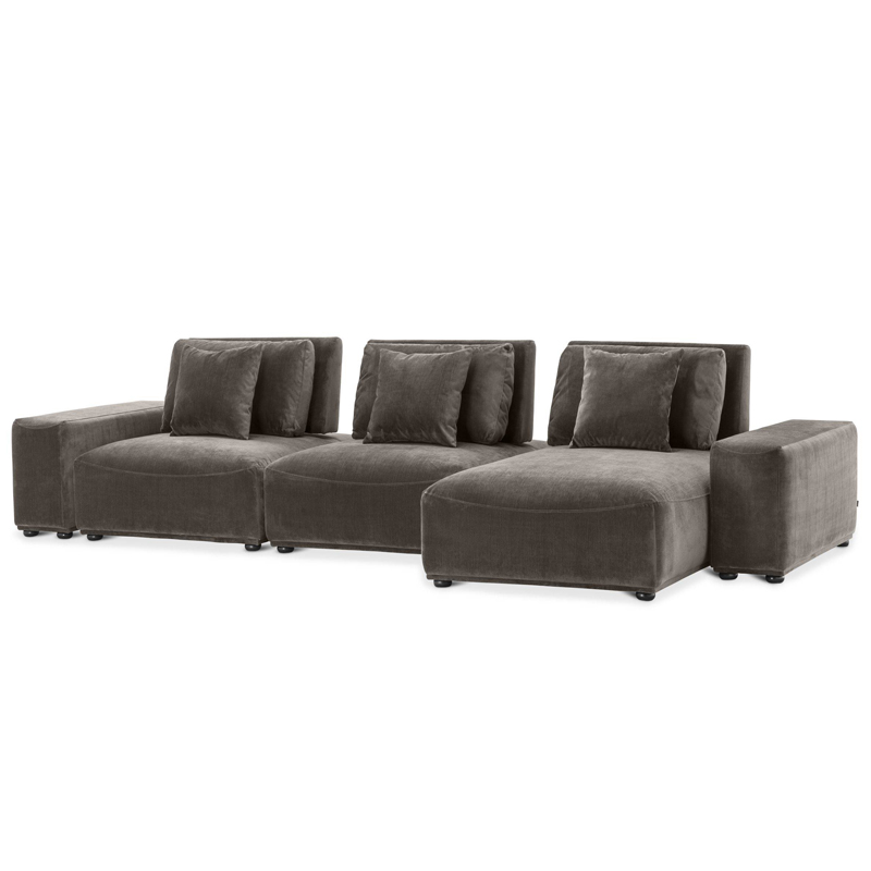 Диван Eichholtz Sofa Mondial Lounge grey Серый Черный Диван Eichholtz Sofa Mondial Lounge grey Серый Черный в Орле | Loft Concept