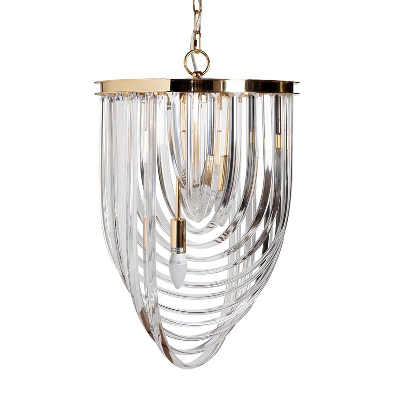 Люстра Retro FROZEN GLASS gold 3 lamp Глянцевое золото Люстра Retro FROZEN GLASS gold 3 lamp Глянцевое золото в Орле | Loft Concept