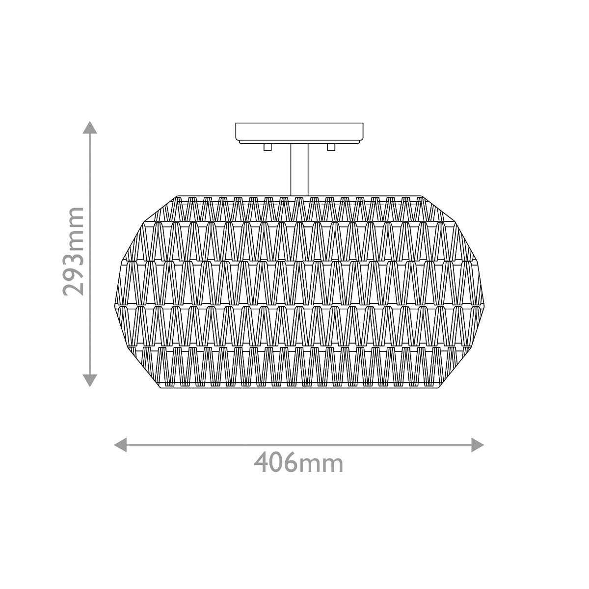 Потолочный светильник с плафоном из плетеного джута и черным каркасом Quoizel в Орле