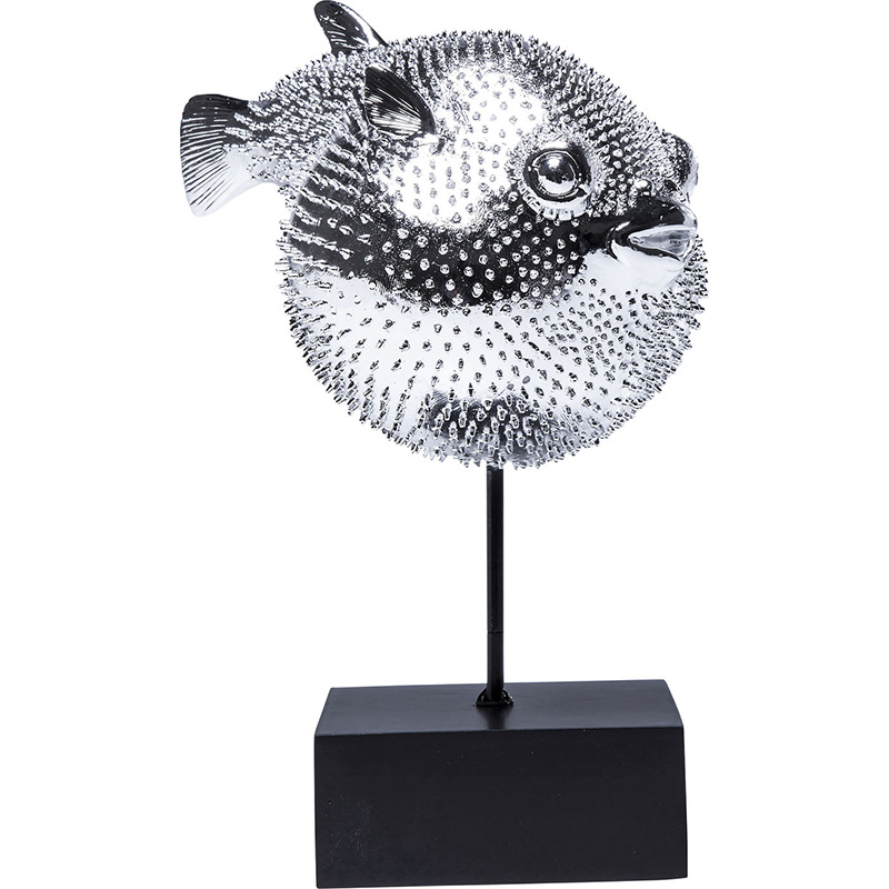 Статуэтка Silver Blowfish Серебряный Черный Статуэтка Silver Blowfish Серебряный Черный в Орле | Loft Concept