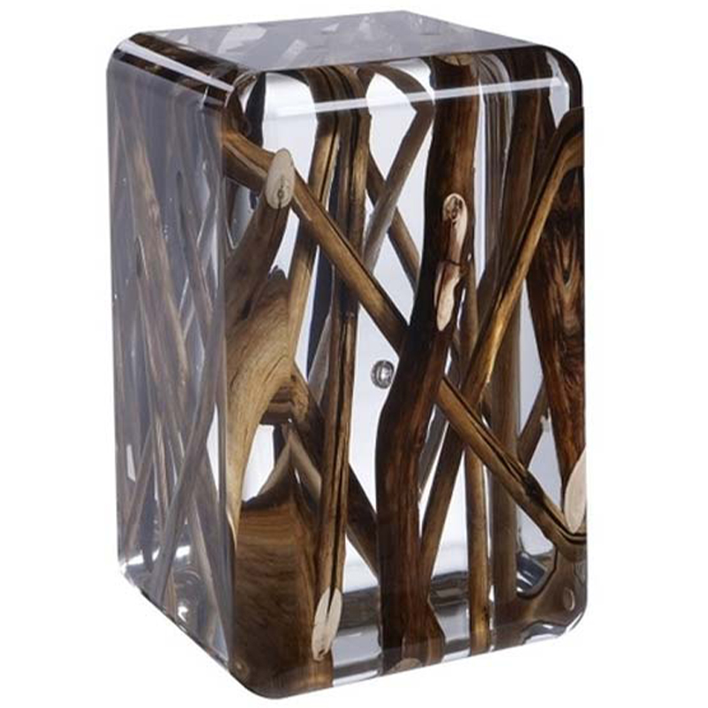 Дизайнерский приставной стол Bout de canape ICE KISIMI Side Table Прозрачный Коричневый в Орле | Loft Concept 