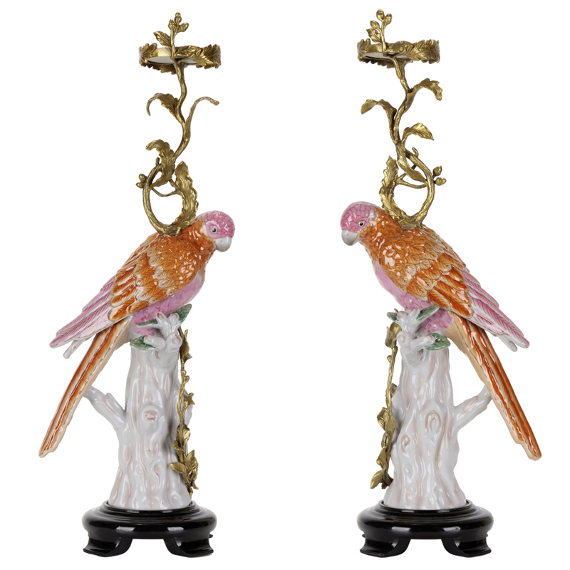 Подсвечник Pink Red Parrot L or R Бронза Белый Розовый Красный Подсвечник Pink Red Parrot L or R Бронза Белый Розовый Красный в Орле | Loft Concept