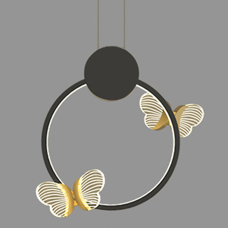 Светильник Butterfly Black Circle Прозрачный Черный Золотой Светильник Butterfly Black Circle Прозрачный Черный Золотой в Орле | Loft Concept