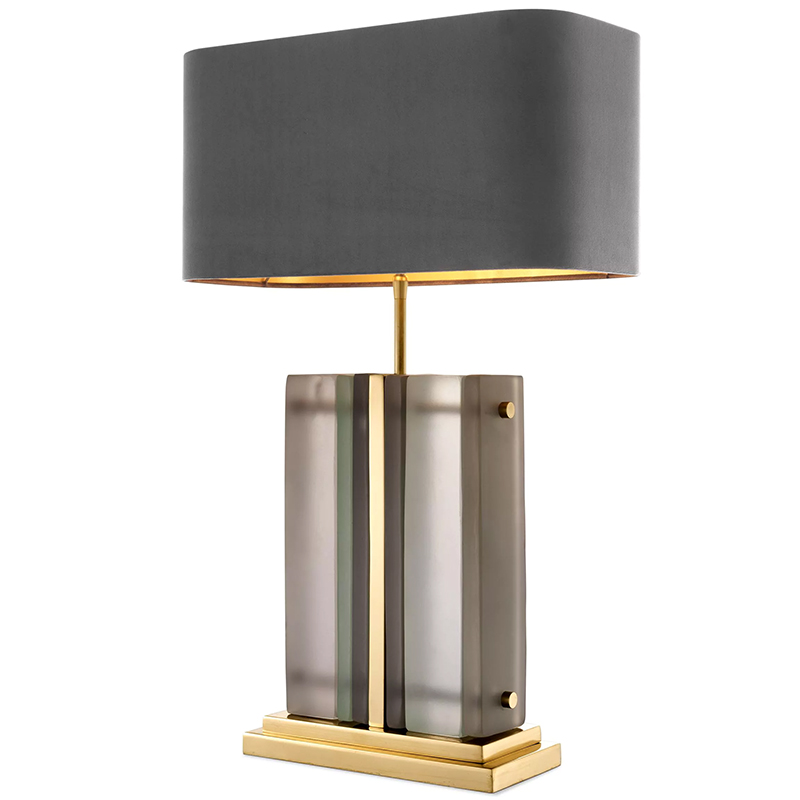 Настольная лампа Eichholtz Table Lamp Solana Brass Стекло Смок Латунь Серый Настольная лампа Eichholtz Table Lamp Solana Brass Стекло Смок Латунь Серый в Орле | Loft Concept