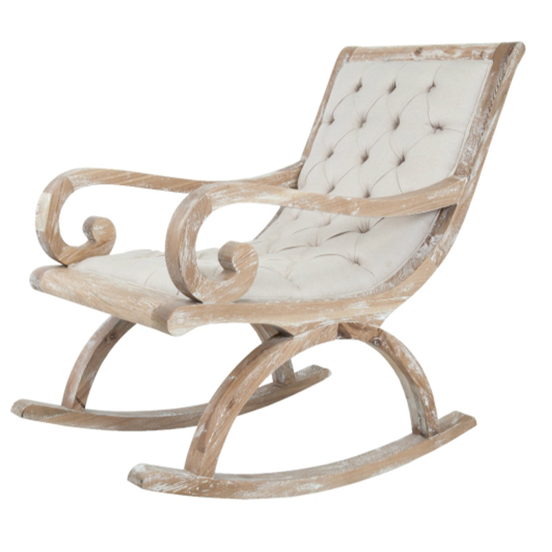 Кресло-качалка с мягкой обивкой из льна Ella Armchair beige Бежевый Коричневый Кресло-качалка с мягкой обивкой из льна Ella Armchair beige Бежевый Коричневый в Орле | Loft Concept