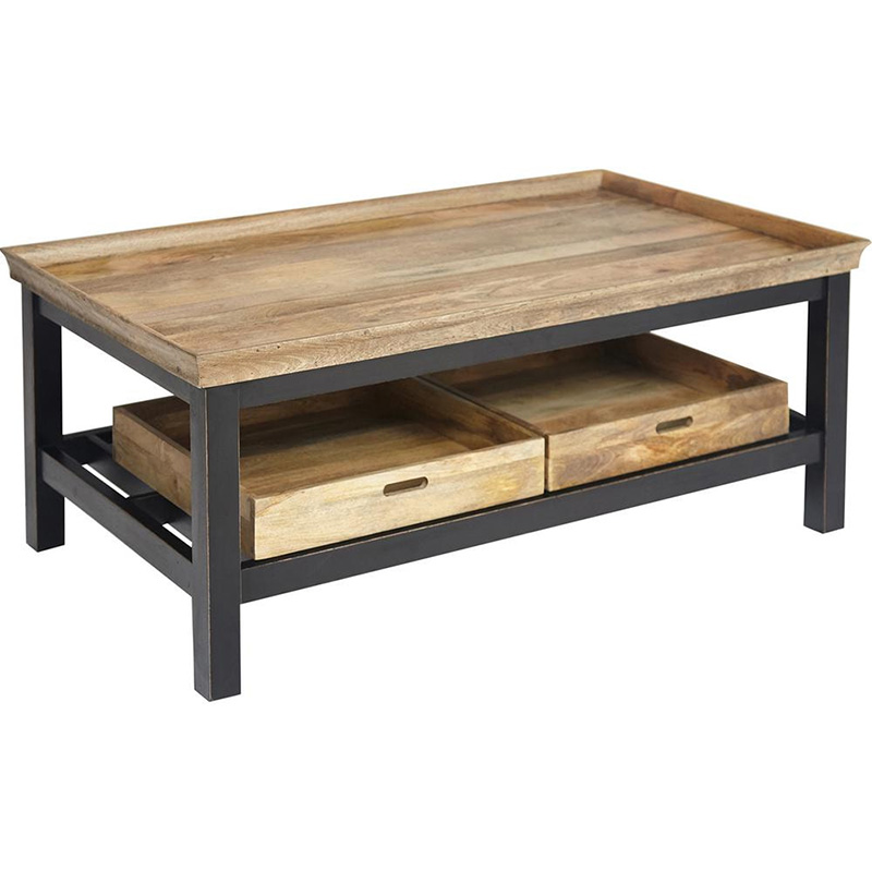 Кофейный стол Provence Sylvie Coffee Table Черный Древесина Кофейный стол Provence Sylvie Coffee Table Черный Древесина в Орле | Loft Concept