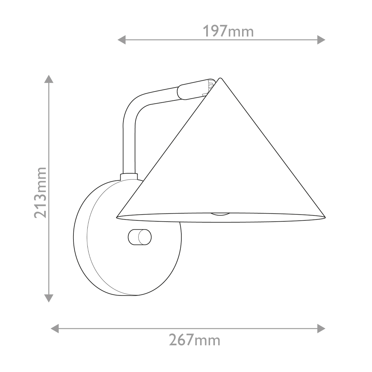Бра с широким конусным плафоном с золотистой внутренней стороной Alora Mood в Орле