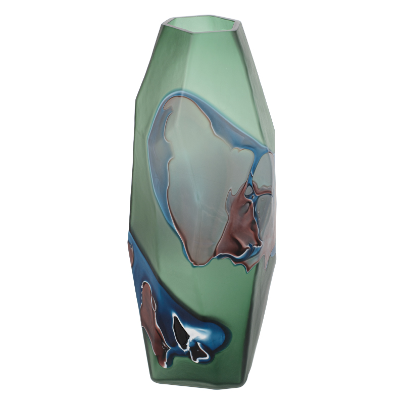 Ваза Polygonal Vase green Зеленый Синий Коричневый Ваза Polygonal Vase green Зеленый Синий Коричневый в Орле | Loft Concept