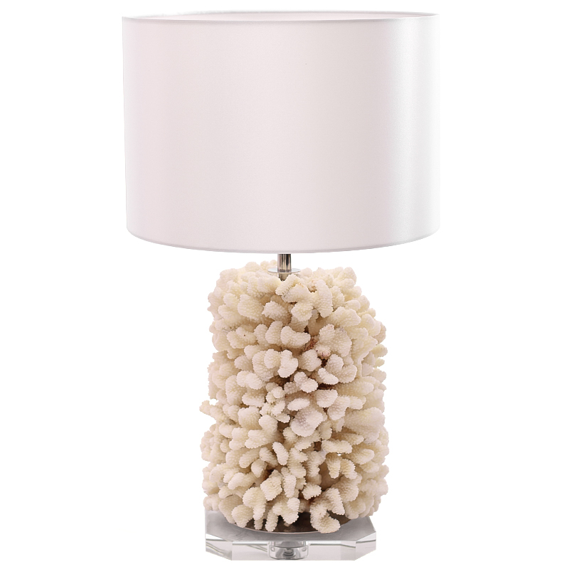 Настольная лампа Beige Coral Table Lamp с абажуром Бежевый Белый Прозрачный Настольная лампа Beige Coral Table Lamp с абажуром Бежевый Белый Прозрачный в Орле | Loft Concept