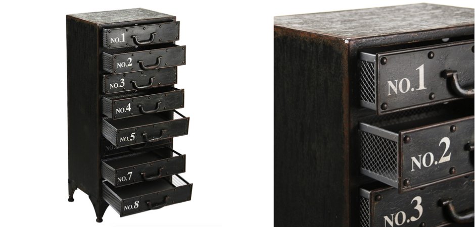 Комод металлический в стиле Лофт Industrial Loft Rustic Iron 8 Drawer Dresser Комод металлический в стиле Лофт Industrial Loft Rustic Iron 8 Drawer Dresser - Loft-Concept в Орле