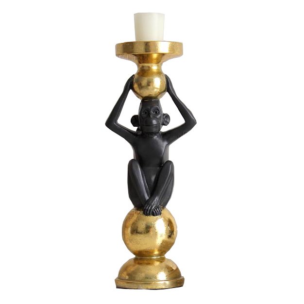 Подсвечник Black Monkey Черный Золотой Подсвечник Black Monkey Черный Золотой в Орле | Loft Concept
