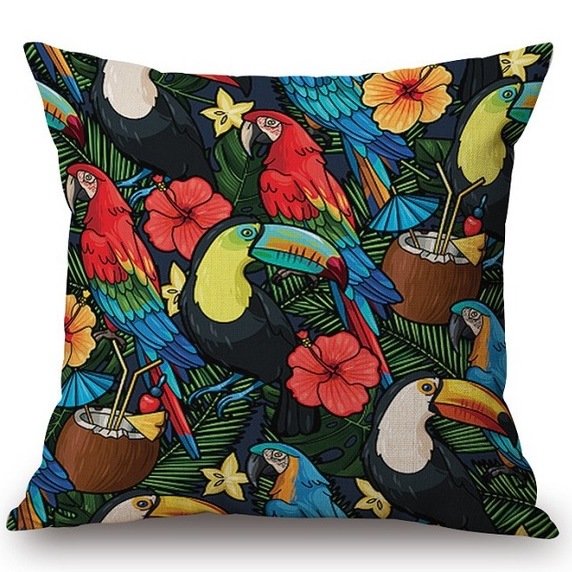 Декоративная подушка Toucans and Flowers  в Орле | Loft Concept 