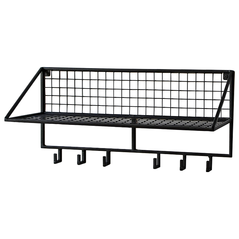 Вешалка с полкой Rhian Industrial Metal Rust Shelf Black S Черный Вешалка с полкой Rhian Industrial Metal Rust Shelf Black S Черный в Орле | Loft Concept