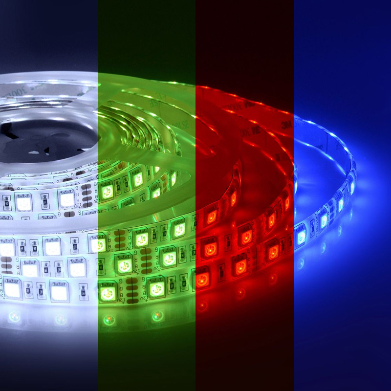 Светодиодная влагозащищенная лента 14,4W/m 60LED/m 3528SMD разноцветная 5M Белый в Орле | Loft Concept 